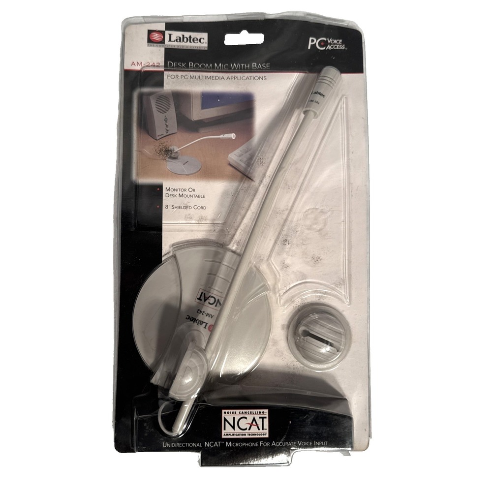 1998 Retro Labtec AM-242 Desk Boom Microphone With Base NCAT New In Package